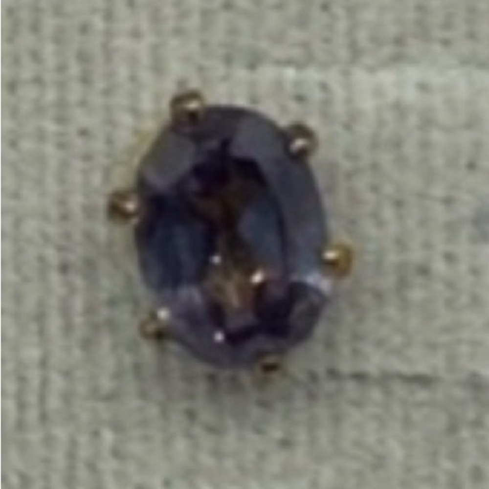 Gold tone purple stone pierced earrings. NWT.